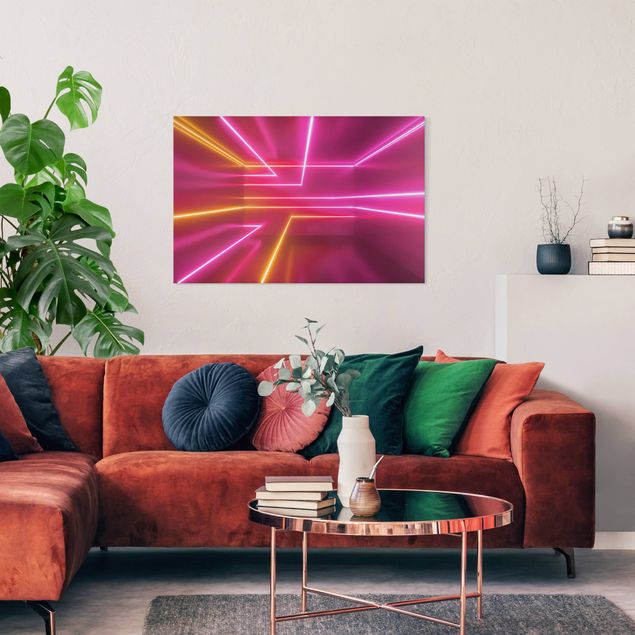 Wandbilder Modern Pinke Neonstreifen
