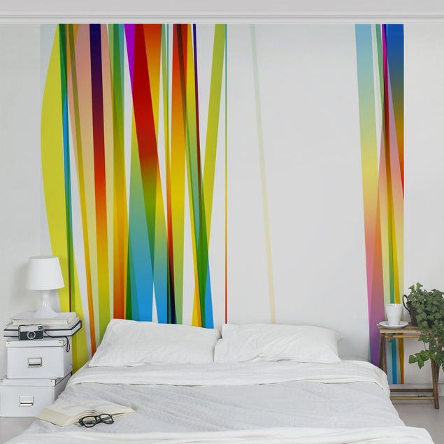 Streifentapete Rainbow Stripes