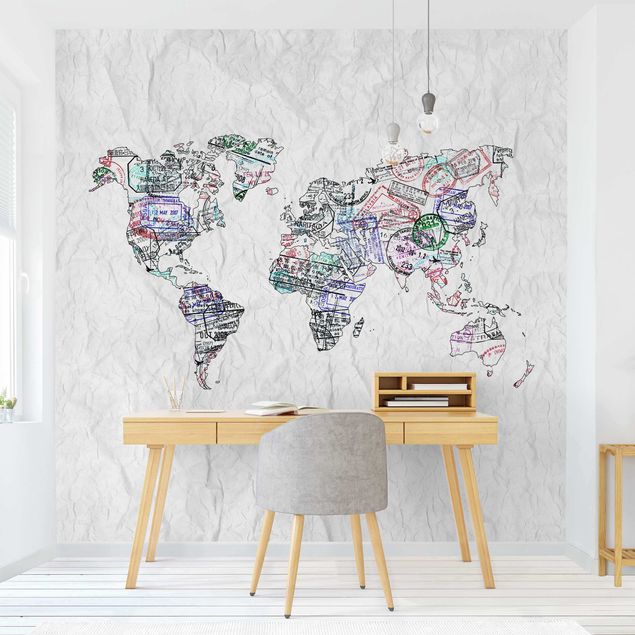 Küche Dekoration Reisepass Stempel Weltkarte