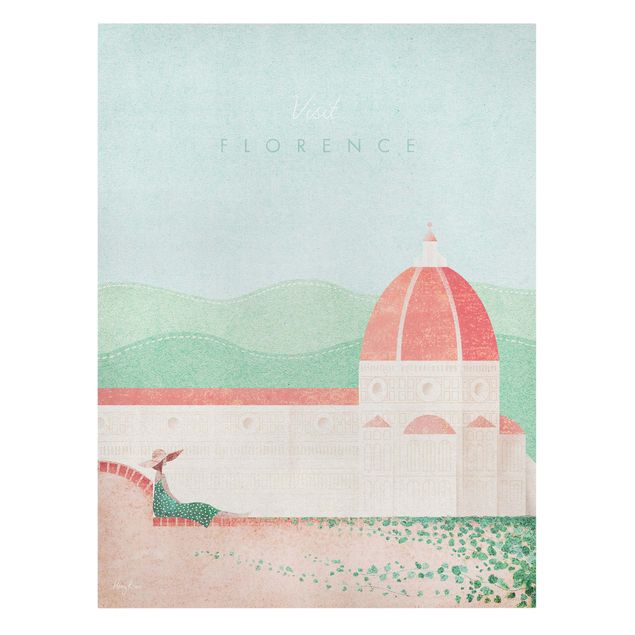 Skyline Leinwandbild Reiseposter - Florence