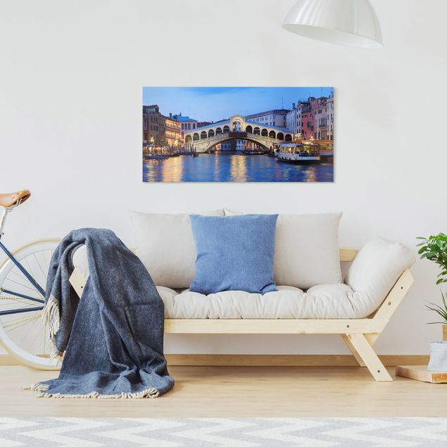 Italien Bilder auf Leinwand Rialtobrücke in Venedig