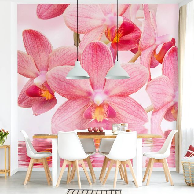 Küche Dekoration Rosa Orchideen auf Wasser