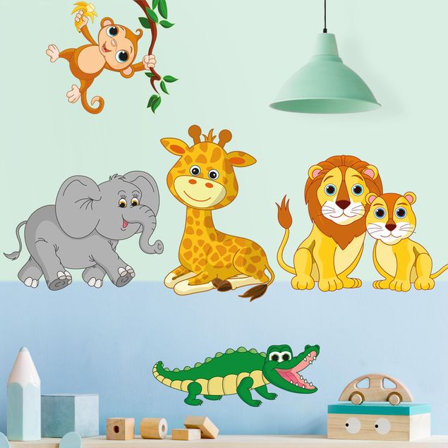 Deko Kinderzimmer Safari Tiere Set