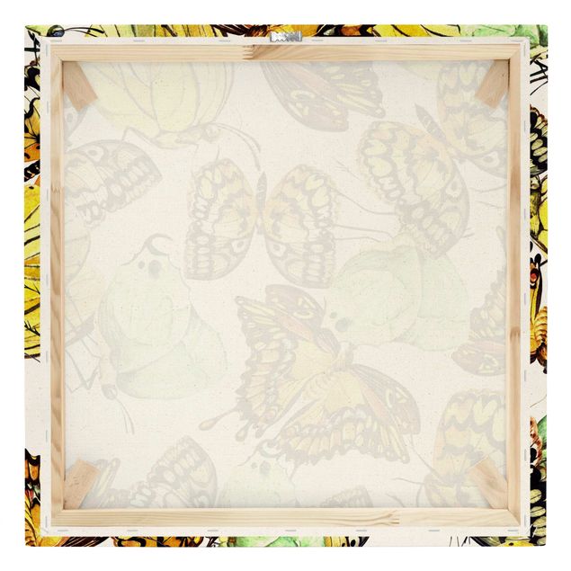 Leinwandbilder Schwarm von Gelben Schmetterlingen