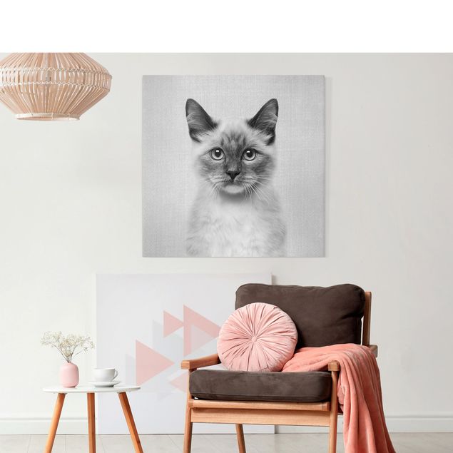 Katzenbilder auf Leinwand Siamkatze Sibylle Schwarz Weiß