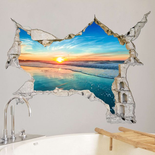 Wandbilder Sonnenuntergänge 3D Sonnenaufgang Meer