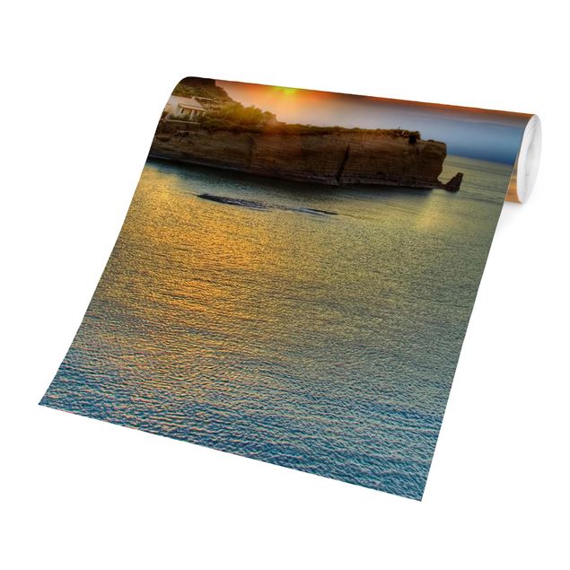 Fototapete modern Sonnenuntergang über Korfu