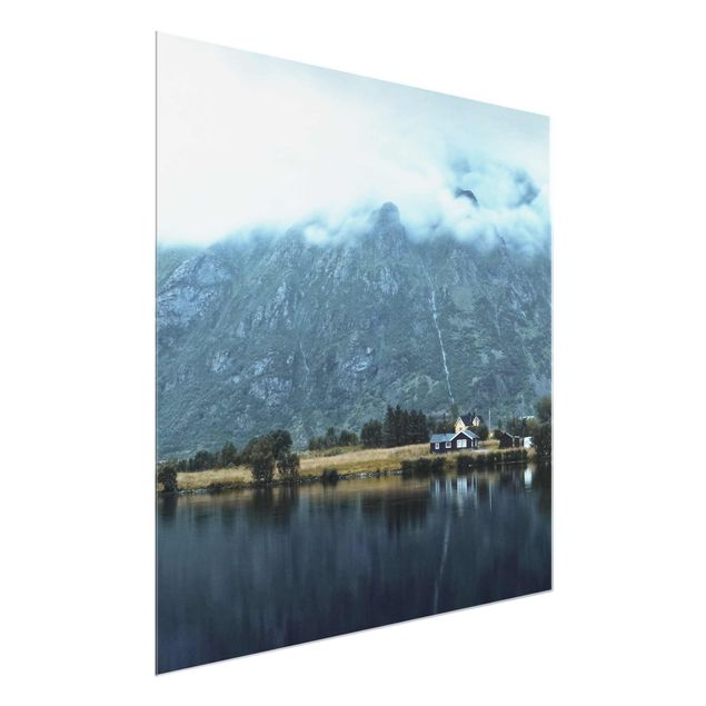 Wandbilder Landschaften Spiegelung auf den Lofoten