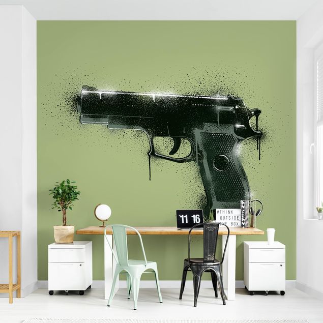 3D Fototapete Sprayed Gun