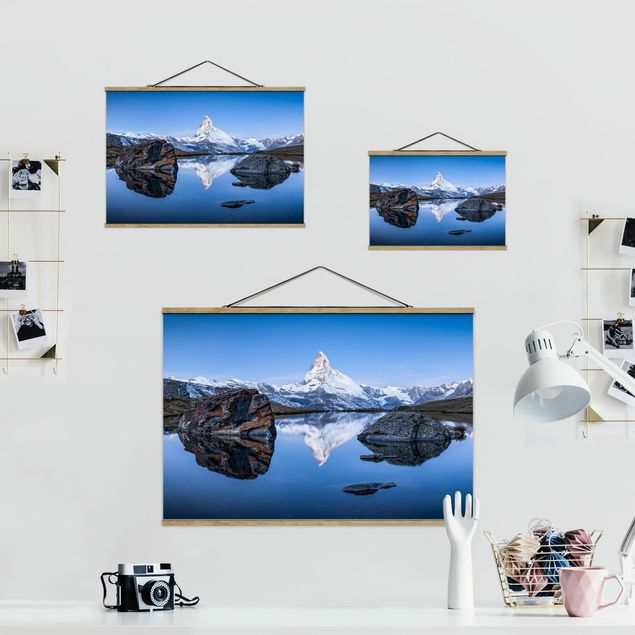 Wandbilder Natur Stellisee vor dem Matterhorn