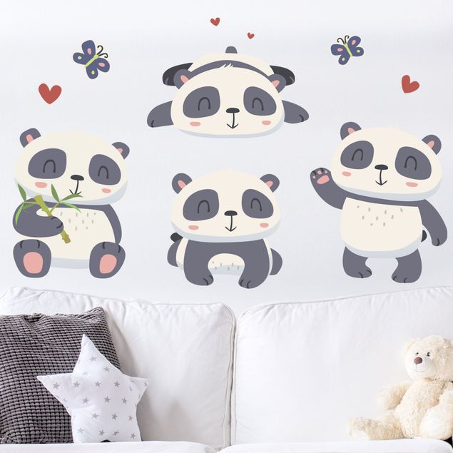 Wandtattoo - Süßes Pandabären Set