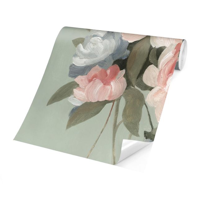 Wandtapete rosa Bouquet in Pastell I