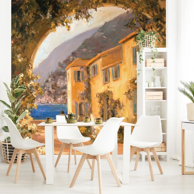 Wanddeko Küche Italienische Landschaft - Blumenbogen