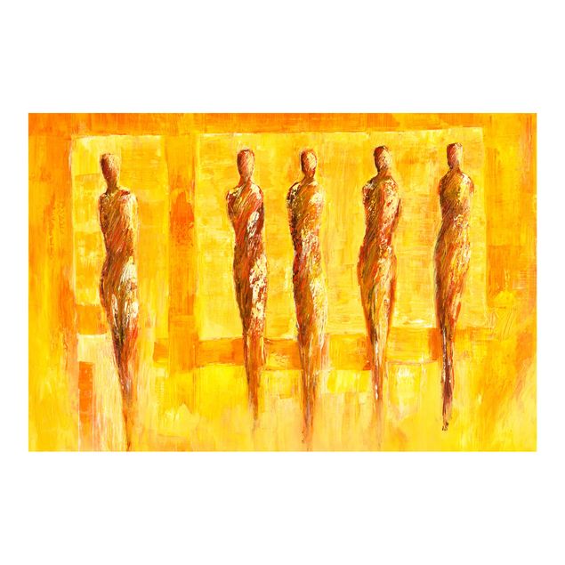 Fototapete - Petra Schüßler - Fünf Figuren in Gelb