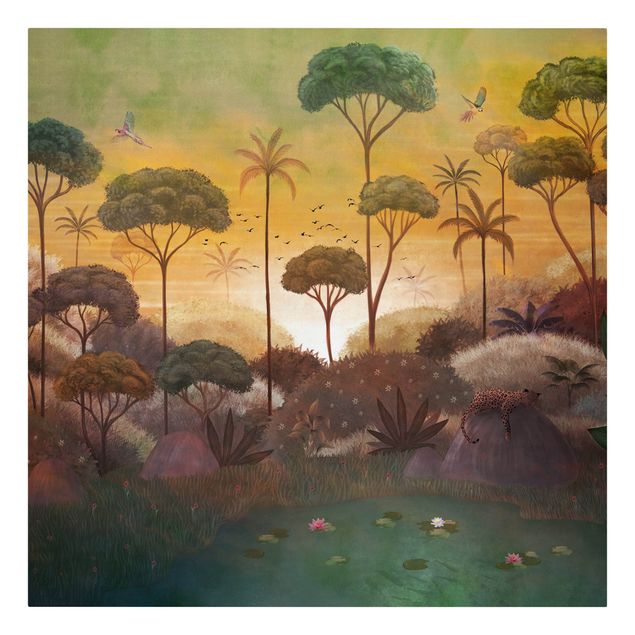 Wandbilder Dschungel Tropischer Sonnenaufgang