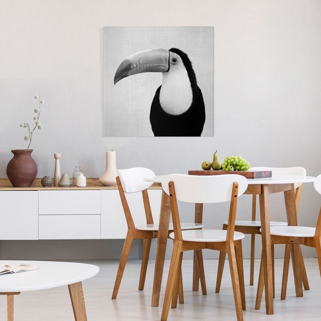 Leinwandbilder schwarz-weiß Tukan Torben Schwarz Weiß