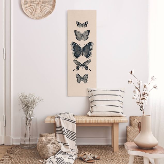 Wandbilder Schmetterlinge Tusche Schmetterlinge auf Beige