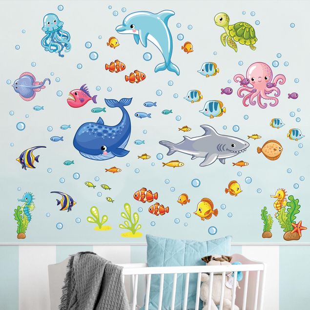 Deko Kinderzimmer Unterwasserwelt - Fisch Set