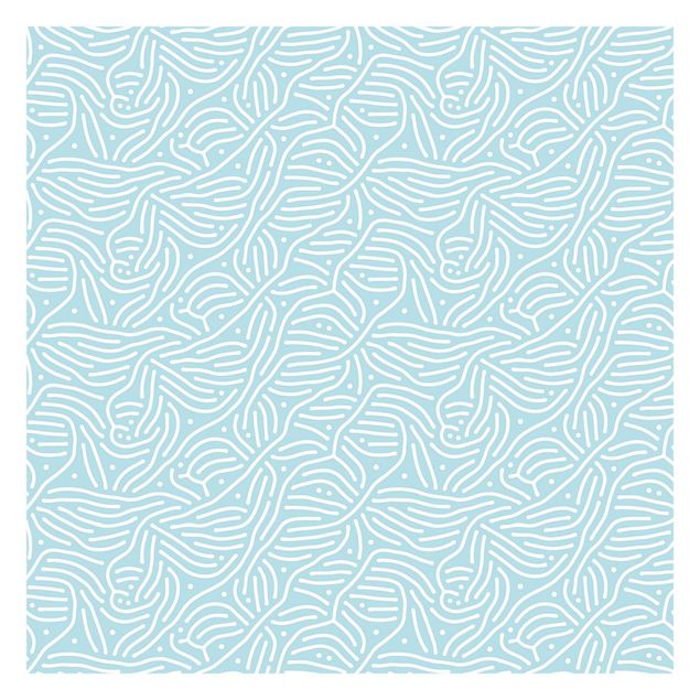 Fototapete Verspieltes Muster mit Linien und Punkten in Hellblau