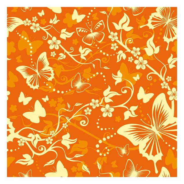 Fototapete orange Verzaubernde Schmetterlinge