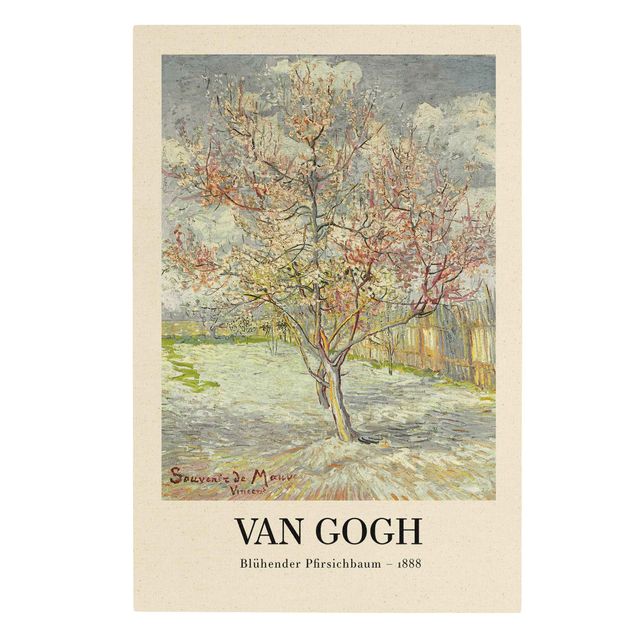 Leinwand Kunst Vincent van Gogh - Blühender Pfirsichbaum - Museumsedition