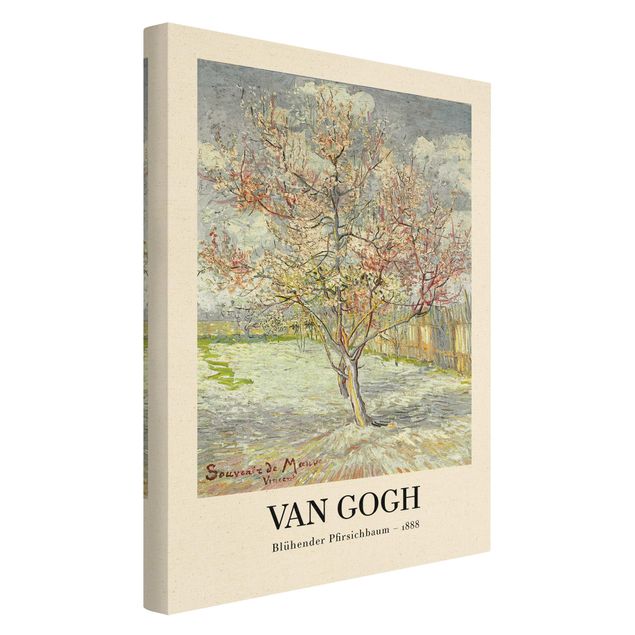 Blumenbilder auf Leinwand Vincent van Gogh - Blühender Pfirsichbaum - Museumsedition