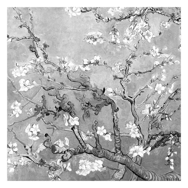 Fototapete modern Vincent van Gogh - Mandelblüte Schwarz-Weiß
