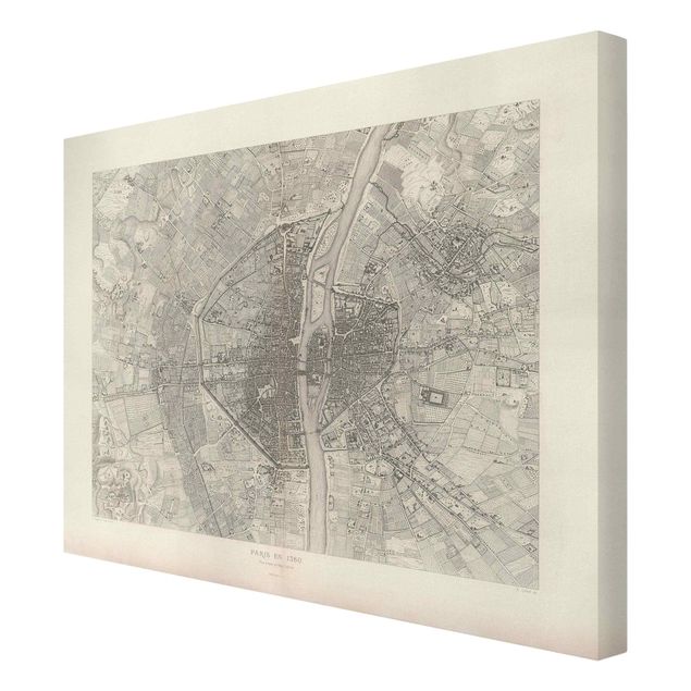 Leinwandbilder Weltkarte Vintage Karte Paris