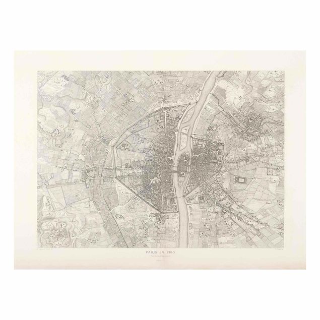 Wandbilder Weltkarten Vintage Karte Paris