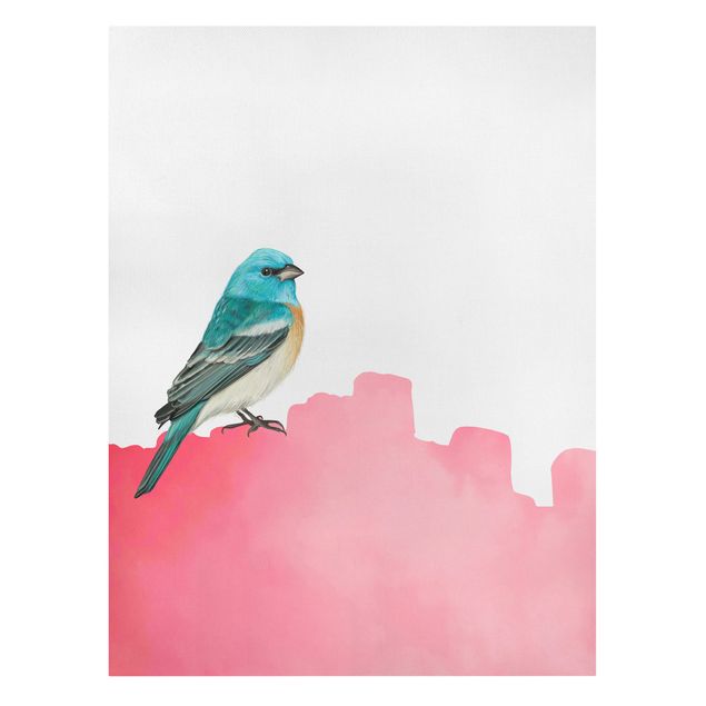 Wandbilder Tiere Vogel auf Pink