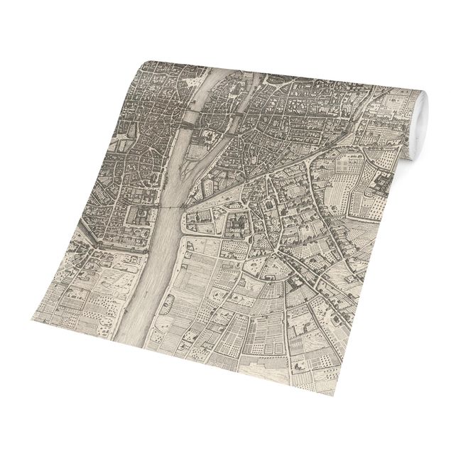 Tapete Weltkarte Vintage Karte Paris