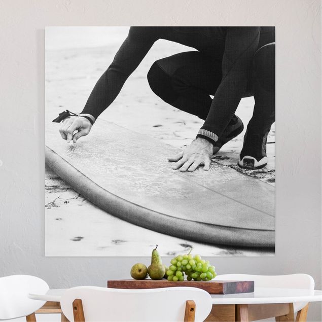 Wandbilder Landschaften Wachsen des Surfboards