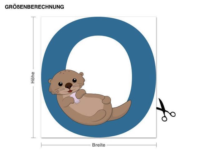 Wandsticker Buchstaben Kinder ABC - Otter
