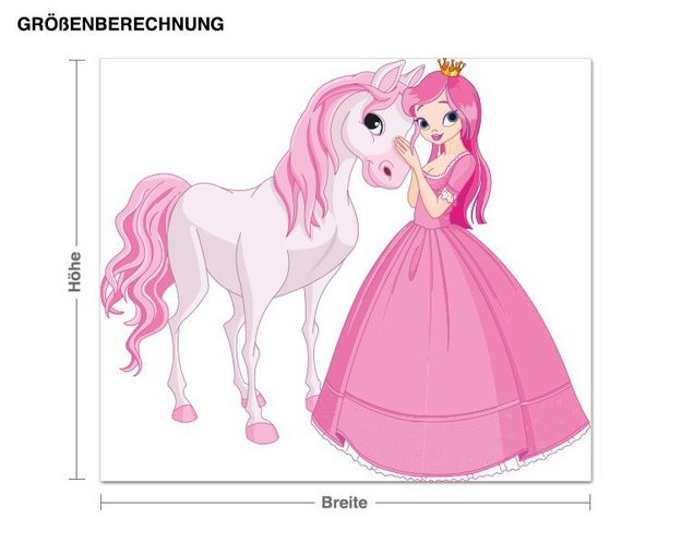 Wandtattoo Prinzessin Prinzessin mit ihrem Pferd