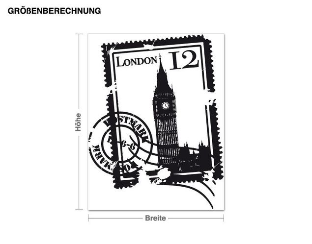 London Wandsticker Briefmarke London
