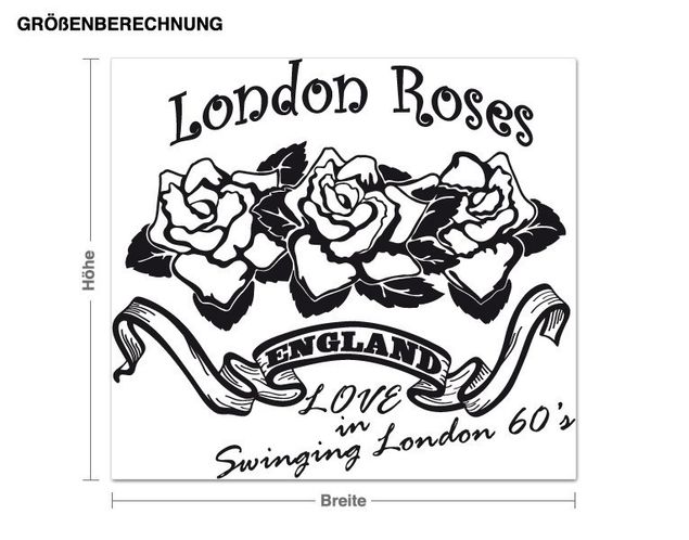 Wandaufkleber London London Roses