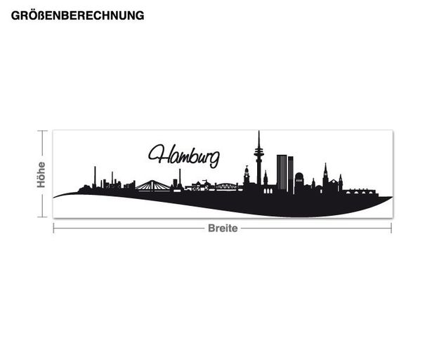 Autocolantes de parede Alemanha Skyline Hamburg