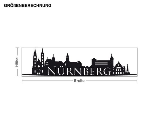 Autocolantes de parede metrópoles Skyline Nürnberg