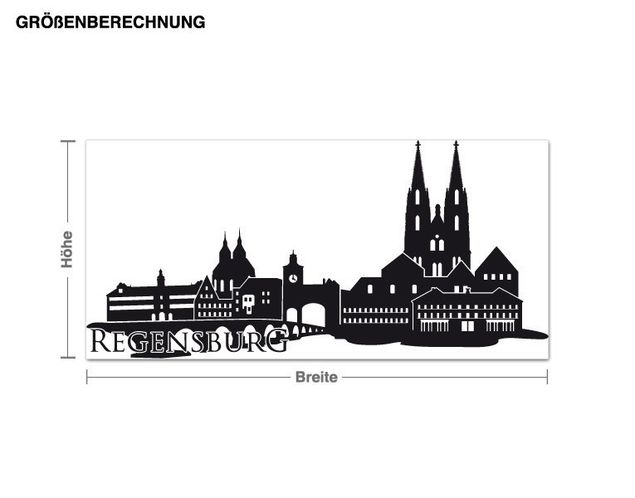 Autocolantes de parede metrópoles Skyline Regensburg