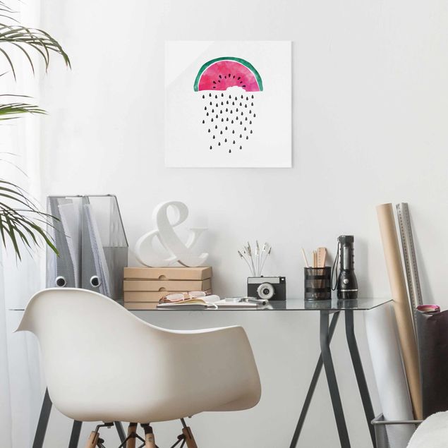 Wandbilder Kunstdrucke Wassermelonen Regen