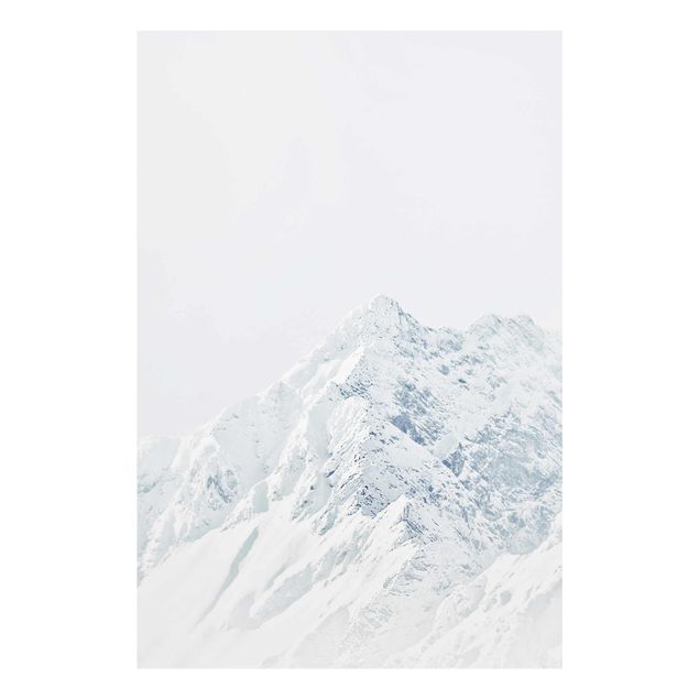 Glasbilder Natur Weiße Berge
