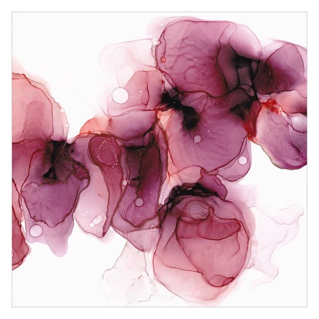 Fototapete - Wilde Blüten in Violett und Gold