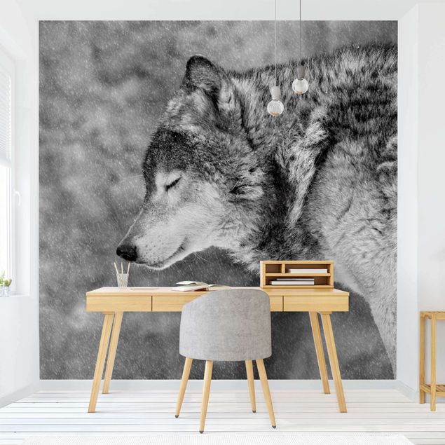 Wanddeko Küche Winter Wolf