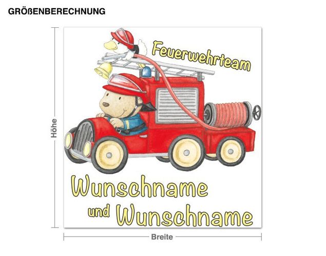 Wandsticker Waldtiere Steinbeck - Feuerwehrteam