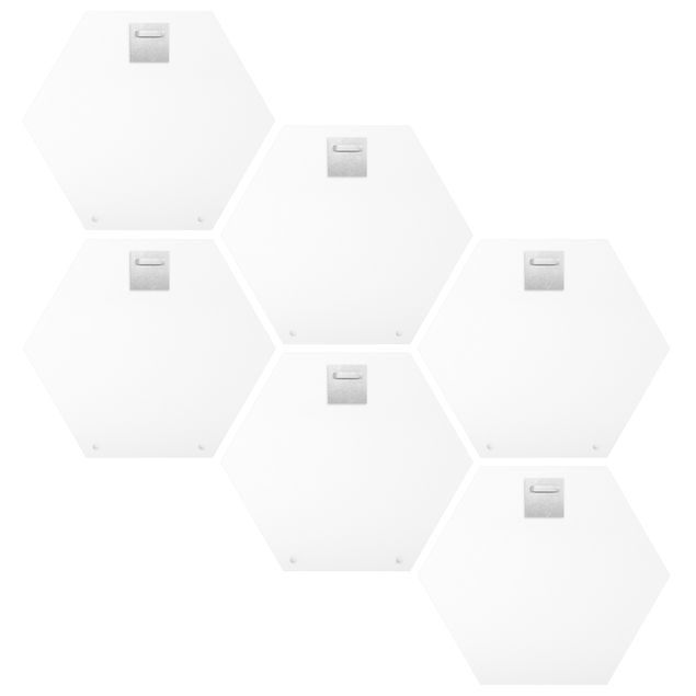 Wandbilder drucken lassen 6-teiliges Hexagon Bild Alu-Dibond gebürstet selbst gestalten