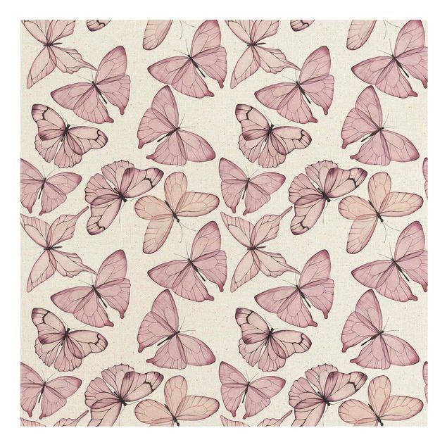 Wandbilder Blumen Zarte Rosa Schmetterlinge