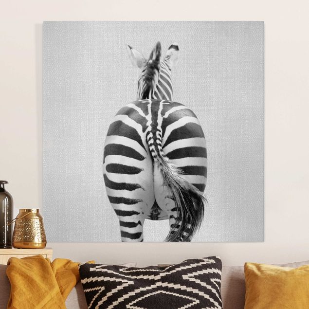 Babyzimmer Deko Zebra von hinten Schwarz Weiß