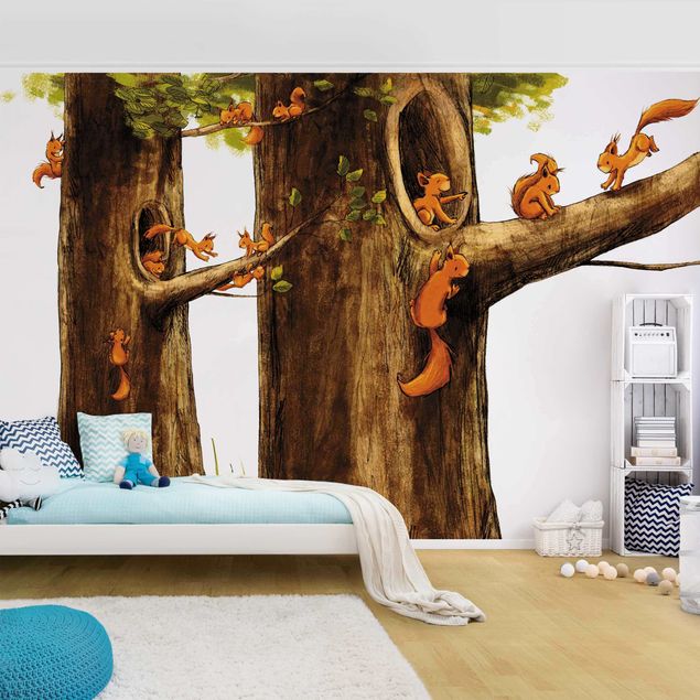 moderne Fototapete Zuhause der Einhörnchen
