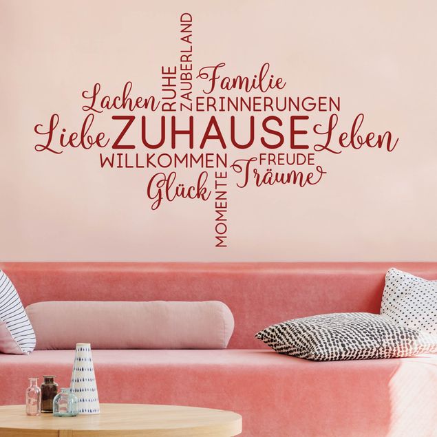 Wandtattoo Zitate Liebe Lachen Familie - Zuhause