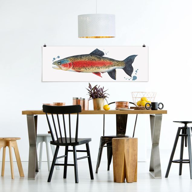 Wandbilder Fische Farbfang - Forelle